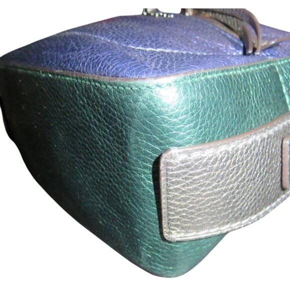 COACH 2018 Andi Metallic Hologram Quad Colorblock Pebbled Leather Backpack 49122 - Picture 8 of 12